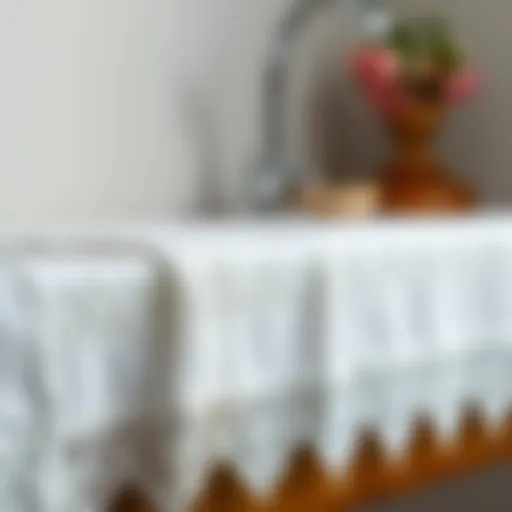 Elegant towel border showcasing intricate lace details