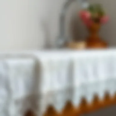 Intricate Lace Towel Border Design Elegant towel border showcasing intricate lace details