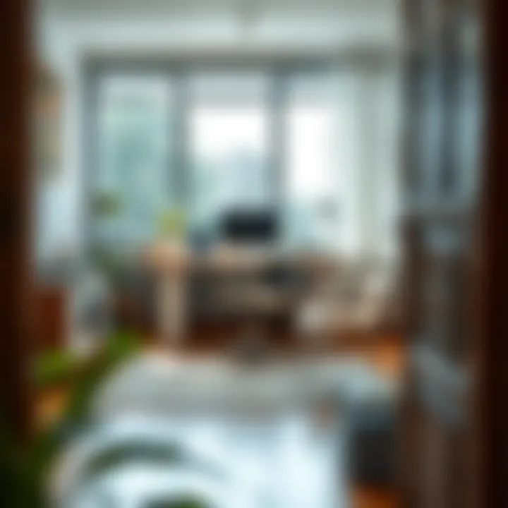 Ergonomic furniture arrangement in a creative workspace