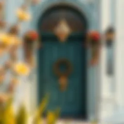 Elegant etamin door decoration template