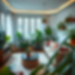 A vibrant collection of indoor plants adorning a stylish living room