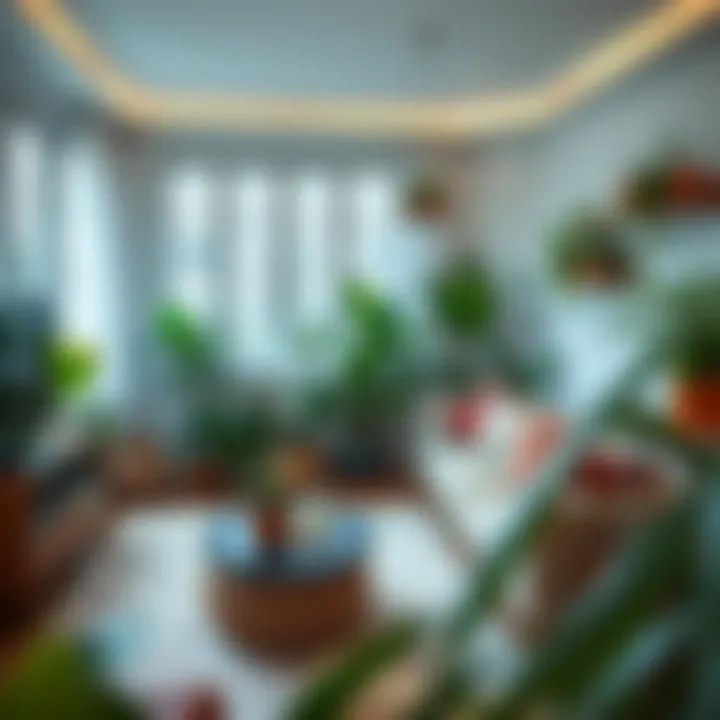 A vibrant collection of indoor plants adorning a stylish living room