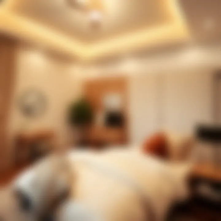 Cozy bedroom with thoughtful layout and creative decor choices.