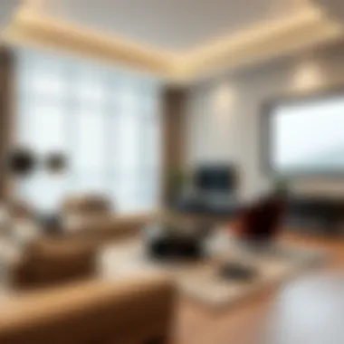 Elegant living room design showcasing modern aesthetics and functionality.