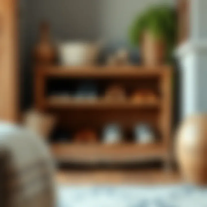 Creative wooden shoe storage solution with rustic charm