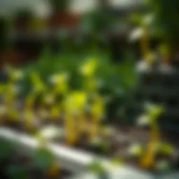 Nurturing seedlings in a lush environment