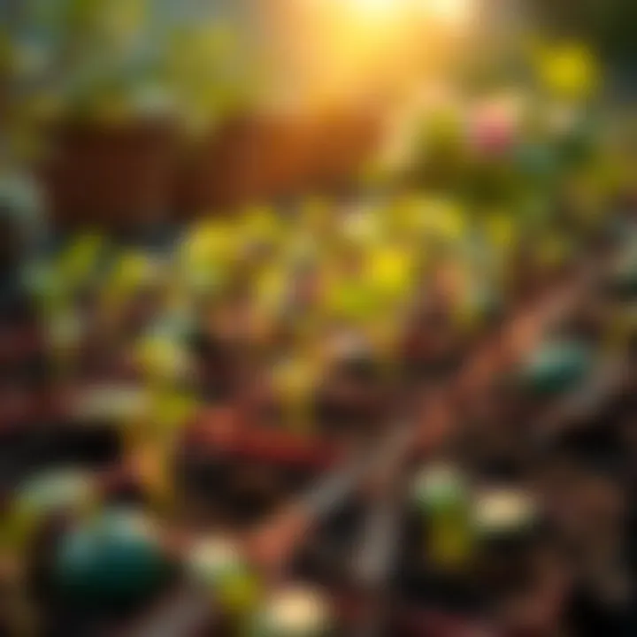 Seedling care in a garden