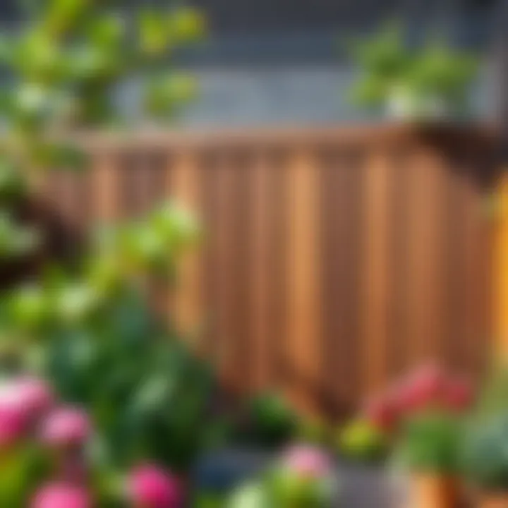 Wooden Panels on Garden Wall Rustic wooden panels creating a serene garden backdrop