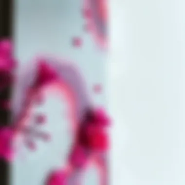 An art piece that harmonizes grey and fuchsia hues creatively.