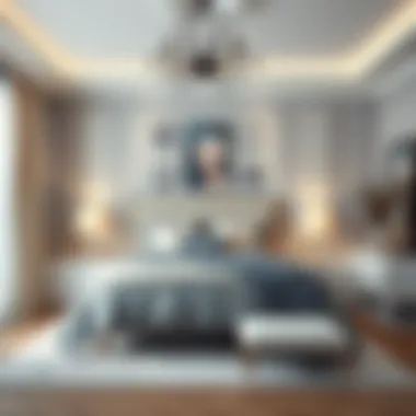 Elegant Gray Bedroom with Decorative Elements Elegant gray bedroom with decorative elements