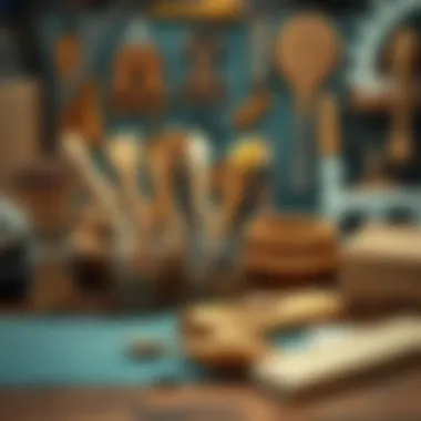 Crafting materials and tools for handmade projects