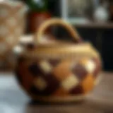 Traditional woven basket showcasing intricate patterns