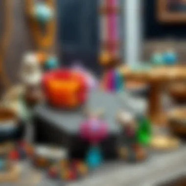 Colorful handmade jewelry displayed elegantly