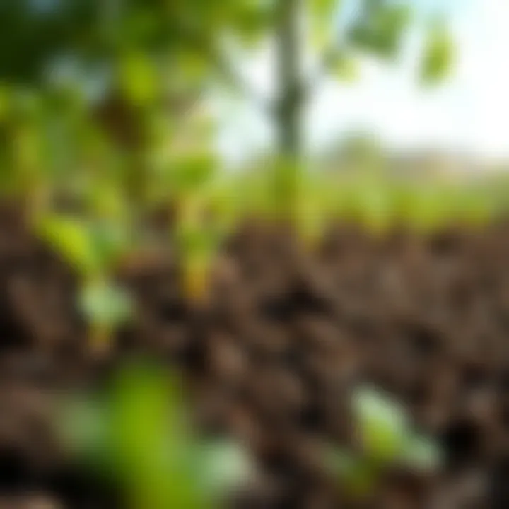 Plants Flourishing in Humus-Enriched Soil Healthy plants thriving in humus-rich soil