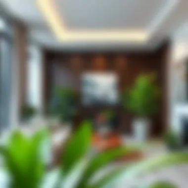 Elegant integration of indoor plants in a contemporary living space