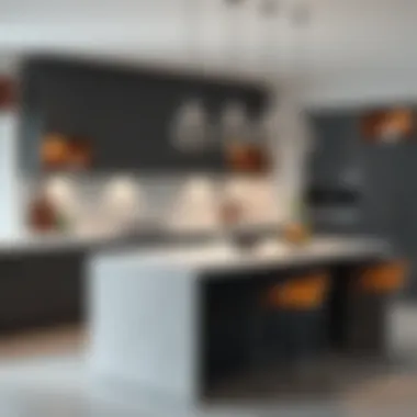 Stylish kitchen design with integrated countertop