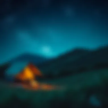 Camping setup under a starry sky in Izmir