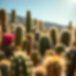 Various cactus species basking in sunlight