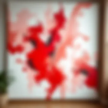 Abstract Harmony of Colors A harmonious blend of red and white colors in an abstract painting