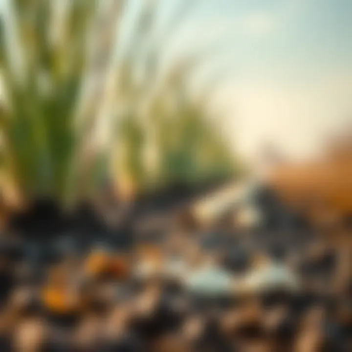 Winter onion planting in a serene agricultural landscape