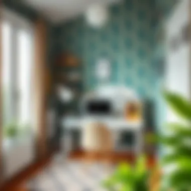 Inspire Your Work Space with Koçtaş Home office decorated with modern Koçtaş wallpaper