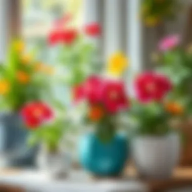 Vibrant potted flowers enhancing interior decor