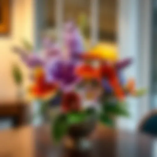 A vibrant Kokina flower arrangement in a decorative vase