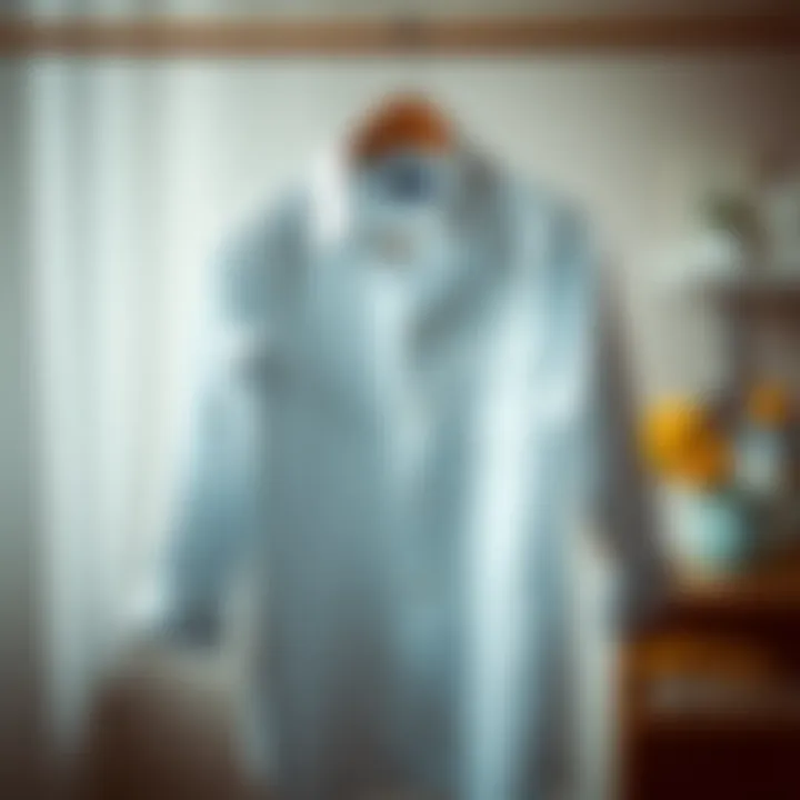 A perfectly ironed shirt hanging neatly on a hanger