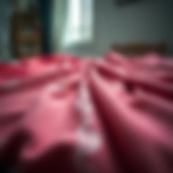 Different types of fabrics prepared for embroidery removal techniques