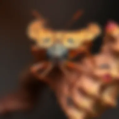 Detailed illustration showcasing the unique morphology of a dry leaf insect