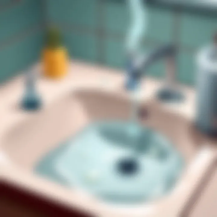 Clogged sink with water accumulation