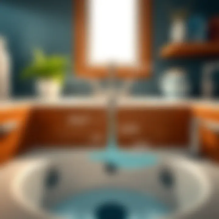 Diagram showing solutions to sink water accumulation