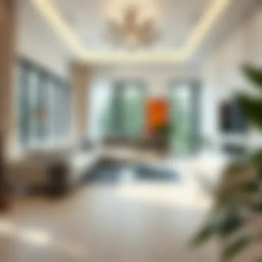 Elegant light-colored parquet flooring in a modern living room