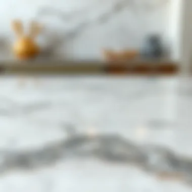 Polished Marble Surface Durability Close-up of a beautifully polished marble surface highlighting its durability