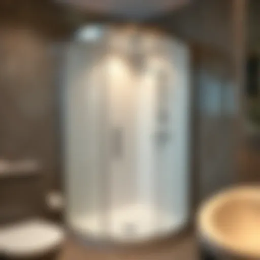 Clean and shiny shower cabin with reflections