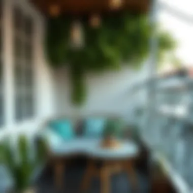 Cozy seating area on a small balcony