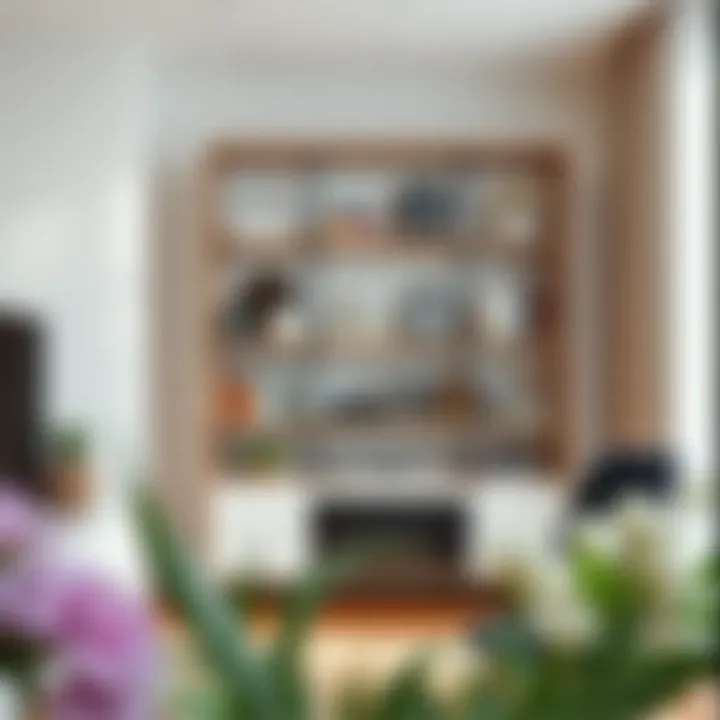 Modern minimalist bookshelf in a contemporary living space