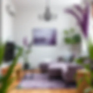 Home decor featuring purple accents