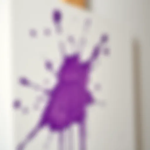 Vibrant purple paint splashes on a canvas