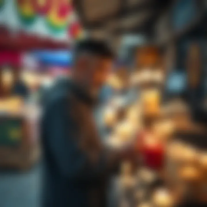 Successful Candle Sales in Local Markets A person selling candles at a local market