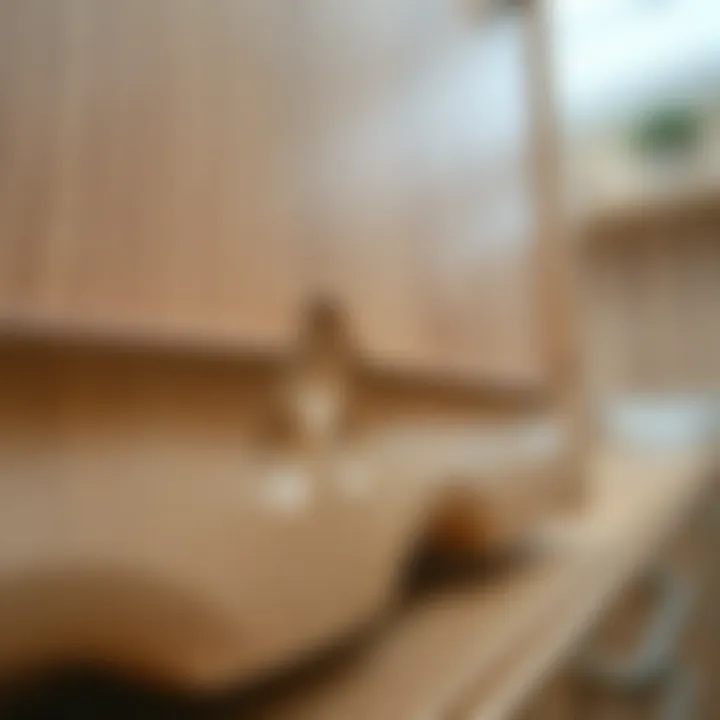 Close-up View of Texture in Cabinet Overlay Close-up view of texture in cabinet overlay materials emphasizing quality