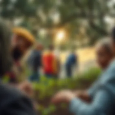 Community members engaging in a reforestation project