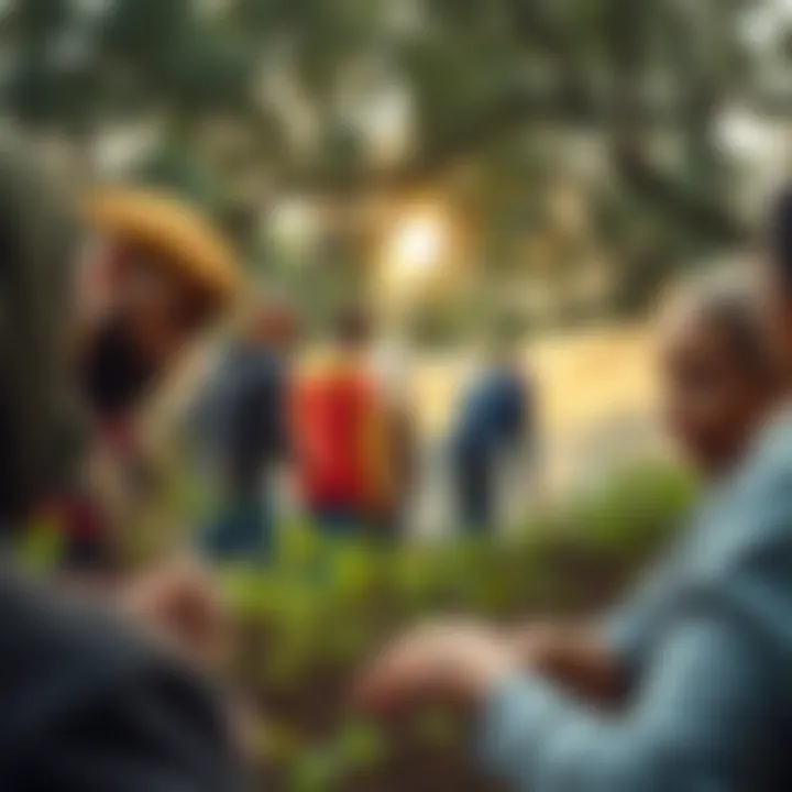 Community members engaging in a reforestation project