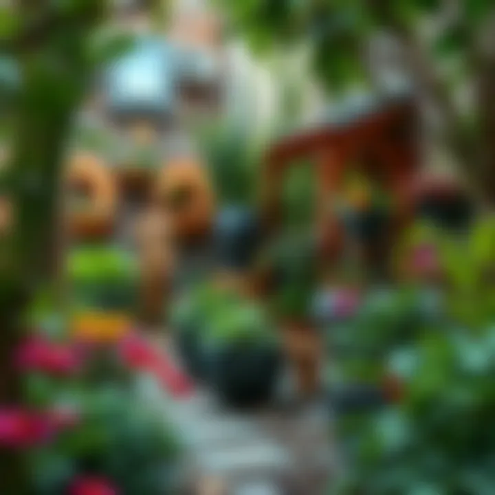 An urban garden promoting sustainability and wildlife