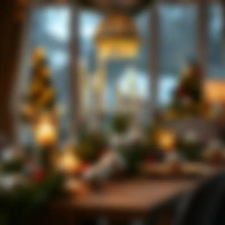 Stunning New Year Centerpiece Beautifully arranged New Year table centerpiece with seasonal decorations