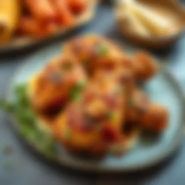 Spiced Air-Fried Chicken A healthy plate of air-fried chicken with spices