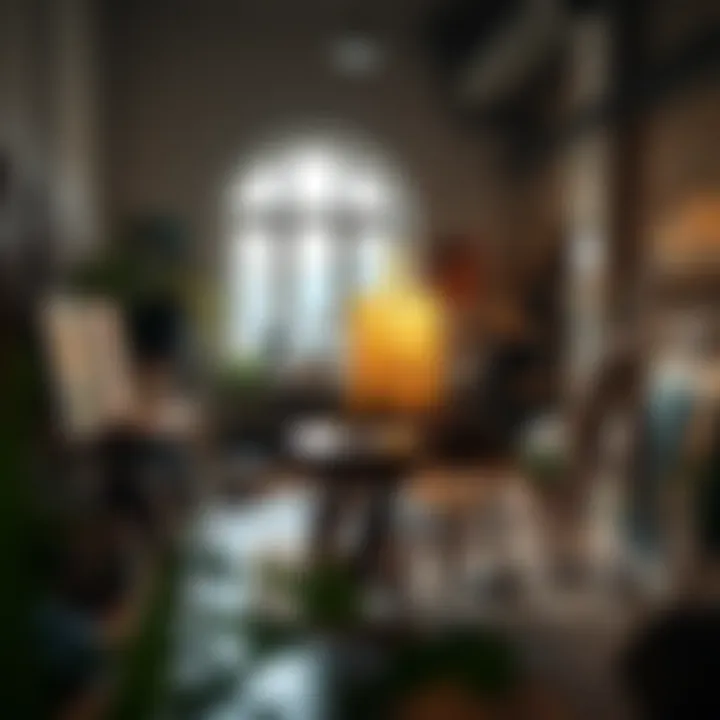 A serene studio scene with artworks in various stages of completion