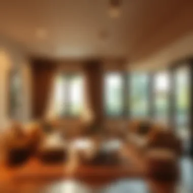 Cozy living room with warm earth tones