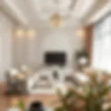 Elegant living room painted in soothing pastel hues