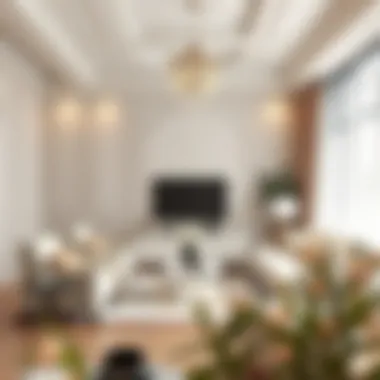 Elegant living room painted in soothing pastel hues